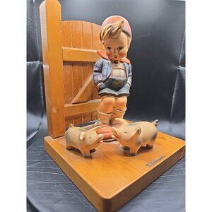 Vintage Goebel MJ Hummel Farm Boy TMK3 Bookend MINT 6" Tall